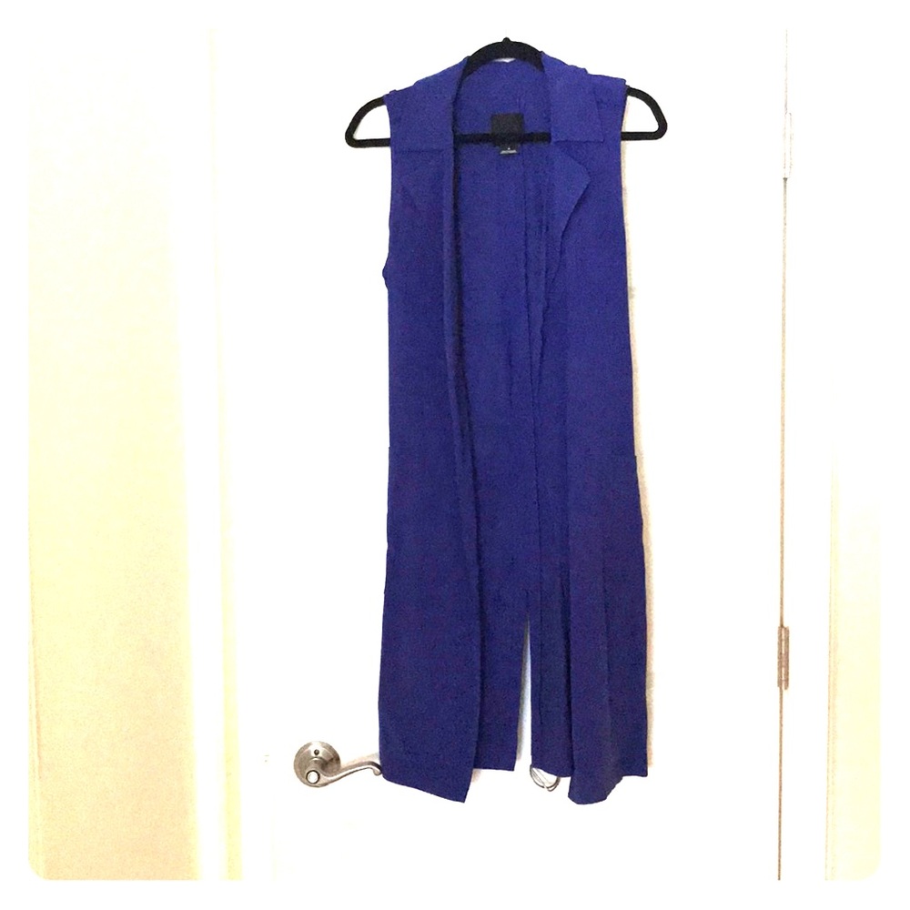 Trouve Royal Blue Long Vest w/belt